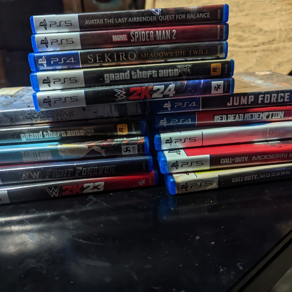 LG Video Game Collection with Blue and Red Accents